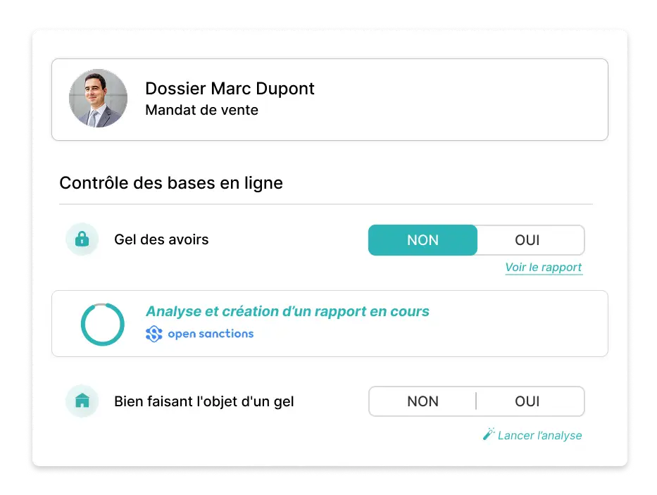 Écran Lancer l'analyse sur la fiche d'évaluation